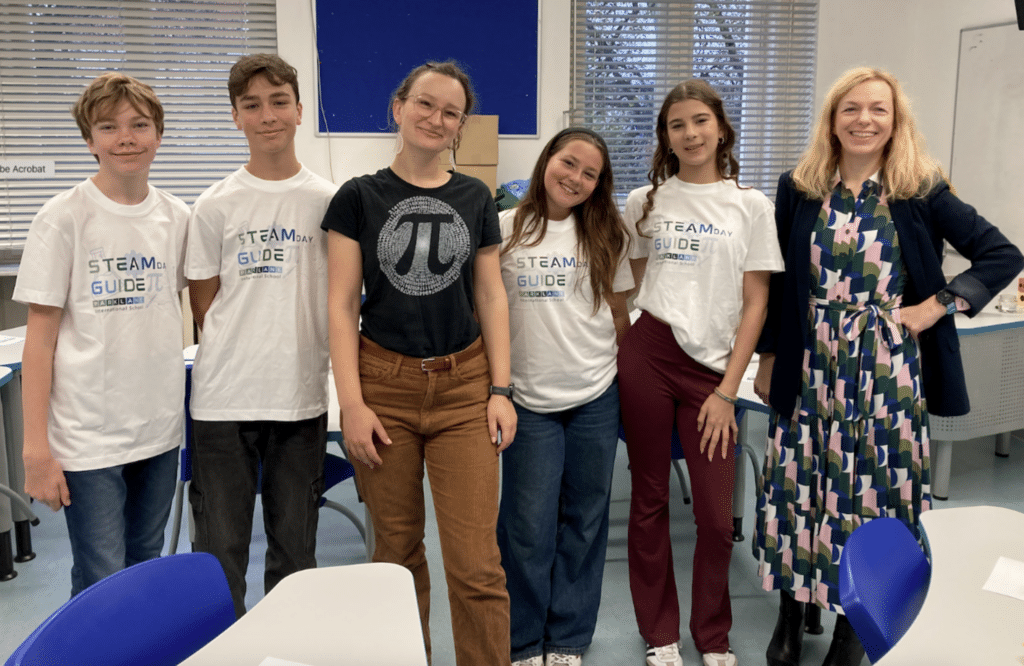 The guides proudly wore custom 'STEAM Guides' T-shirts, designed by our talented Maths-Art Squad, Sanda F and Michelle K from Year 12.